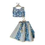 हैंड ब्लॉक प्रिंटेड लहंगा चोली