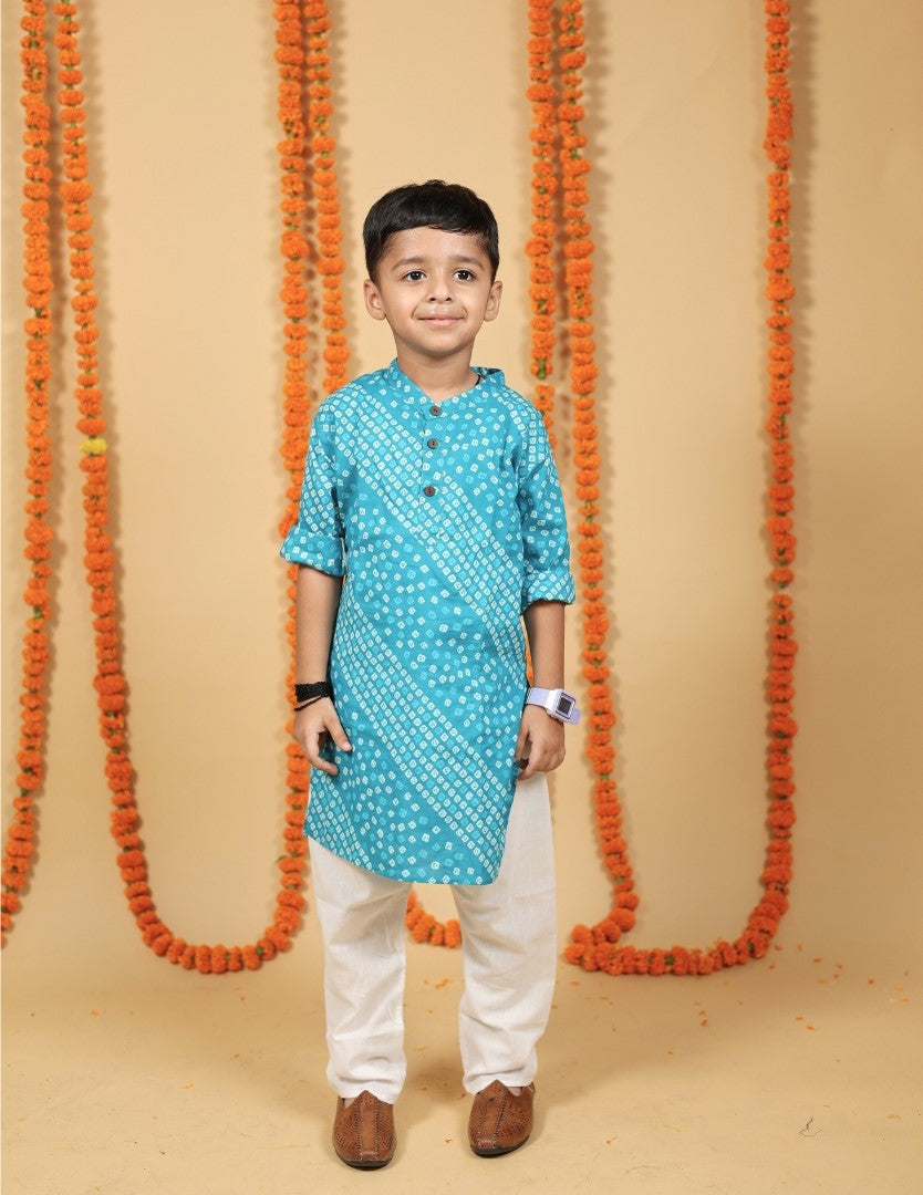 Baandhani Inspired Cotton Kurta Pajama
