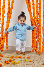 Bagru Inspired Nehru Jacket and Kurta Pajama Set