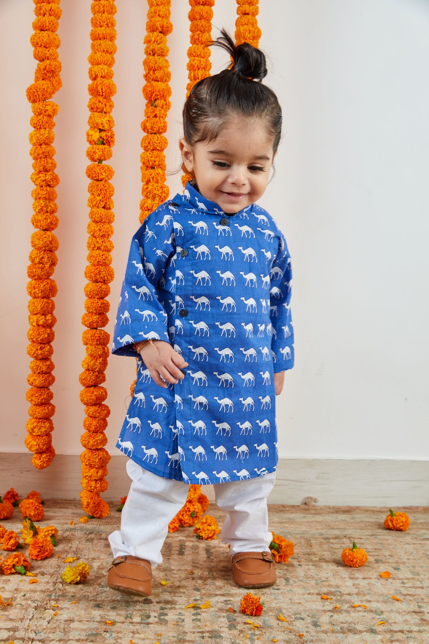 Camel Print Cotton Kurta Pajama