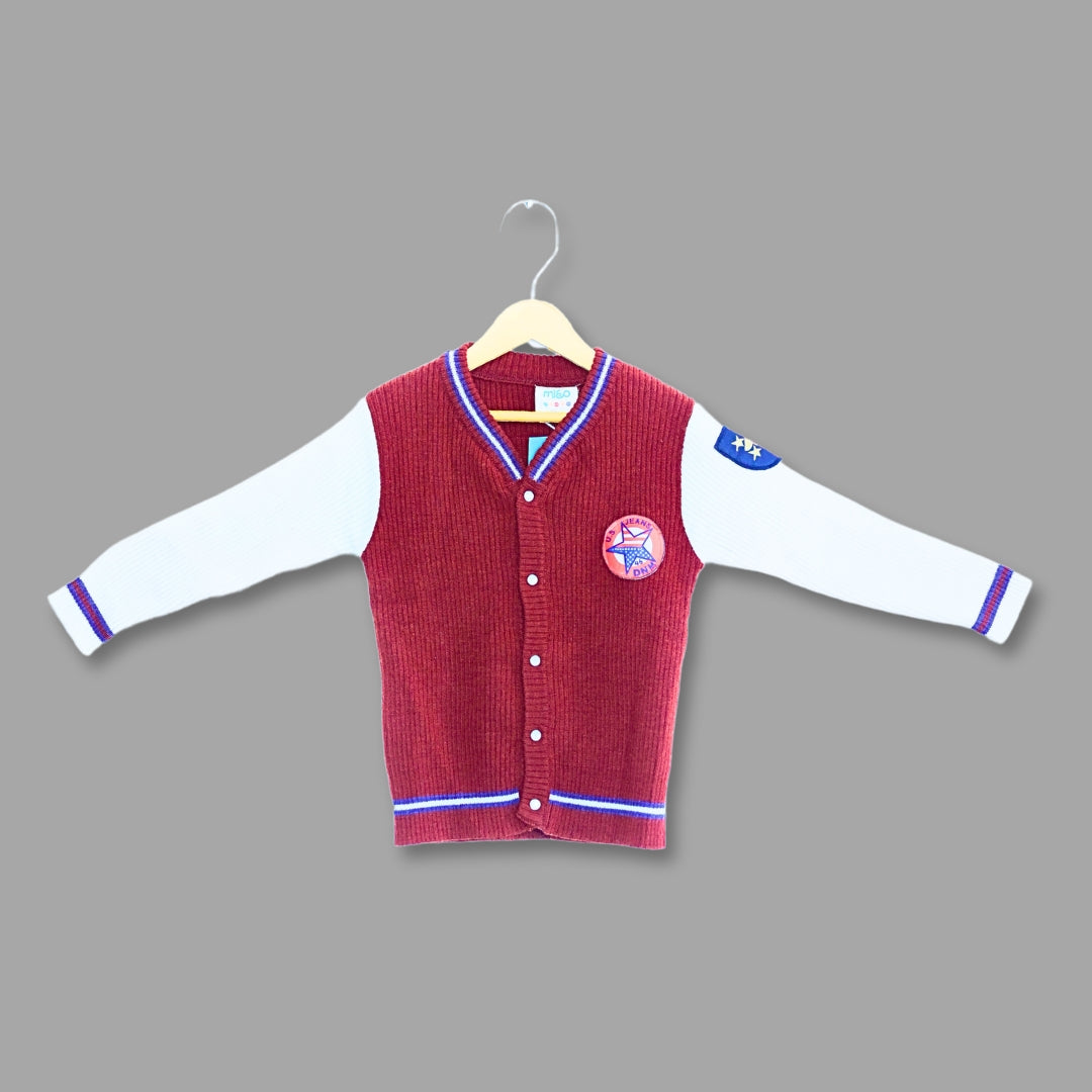 Crimson Frost Pure Merino Wool Herb Dyed Varsity Jacket