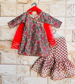 Blush Charm Floral Angrakha Sharara Set