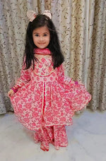 Rosie Pink Hand Block Printed Sharara Suit Set