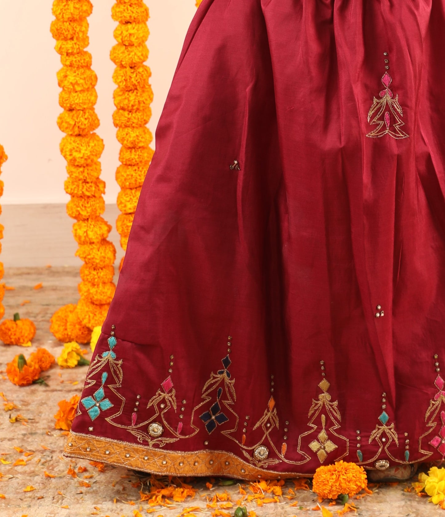 Silk Embroided Lehenga Choli Set