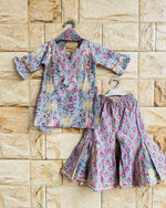 Japanese Bloom Kurta Sharara & Dupatta Set