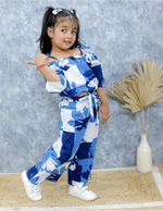 Blue Oasis Off-Shoulder Top & Pants Set