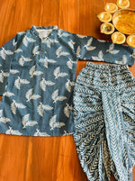 Feather Kurta Dhoti Set