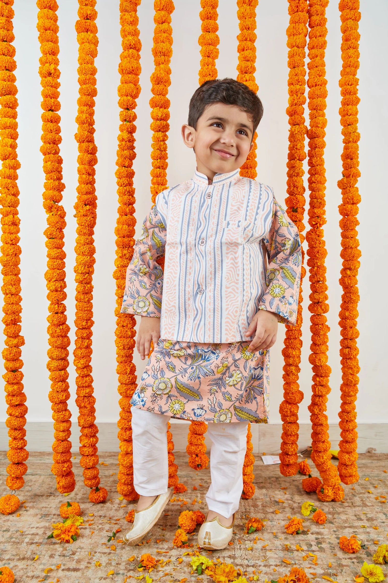 Kurta Jacket and Pajama Set for Boys