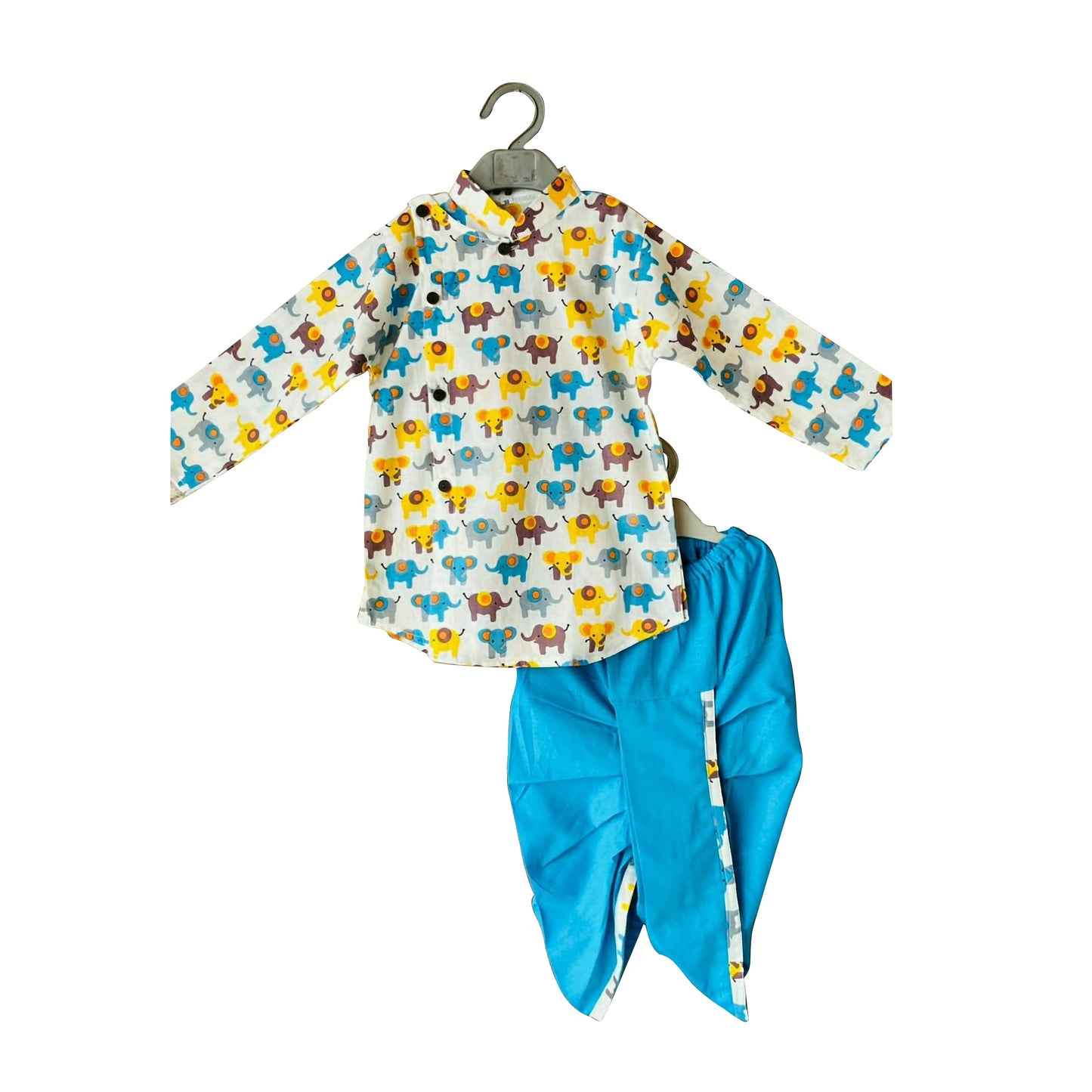Elephant Hand Block Printed Dhoti Kurta Set