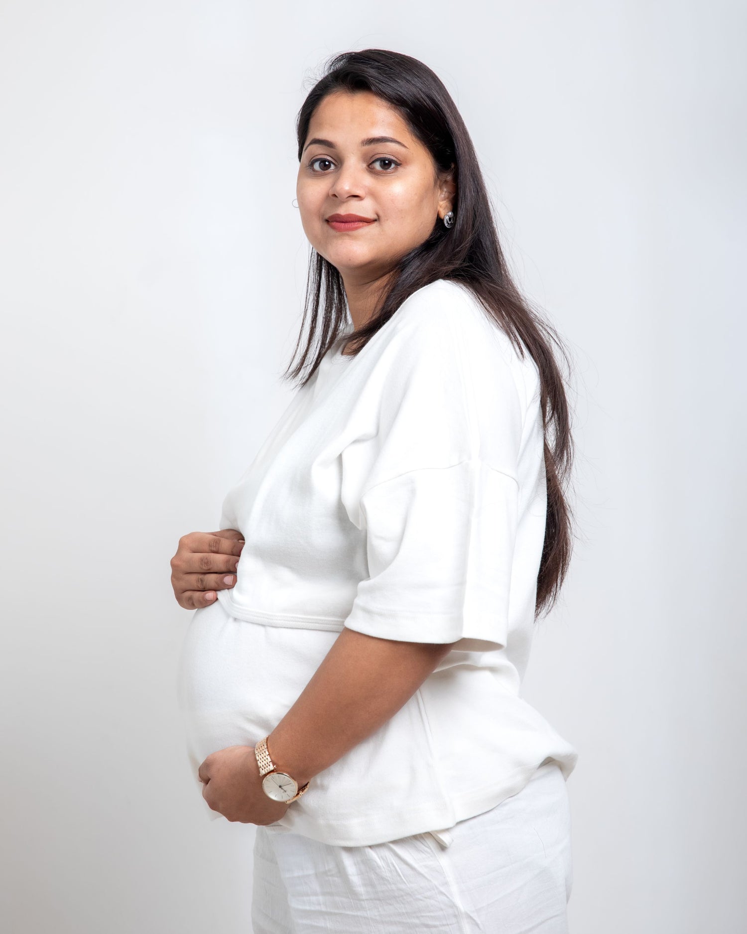 White Drop-shoulder Top Blends