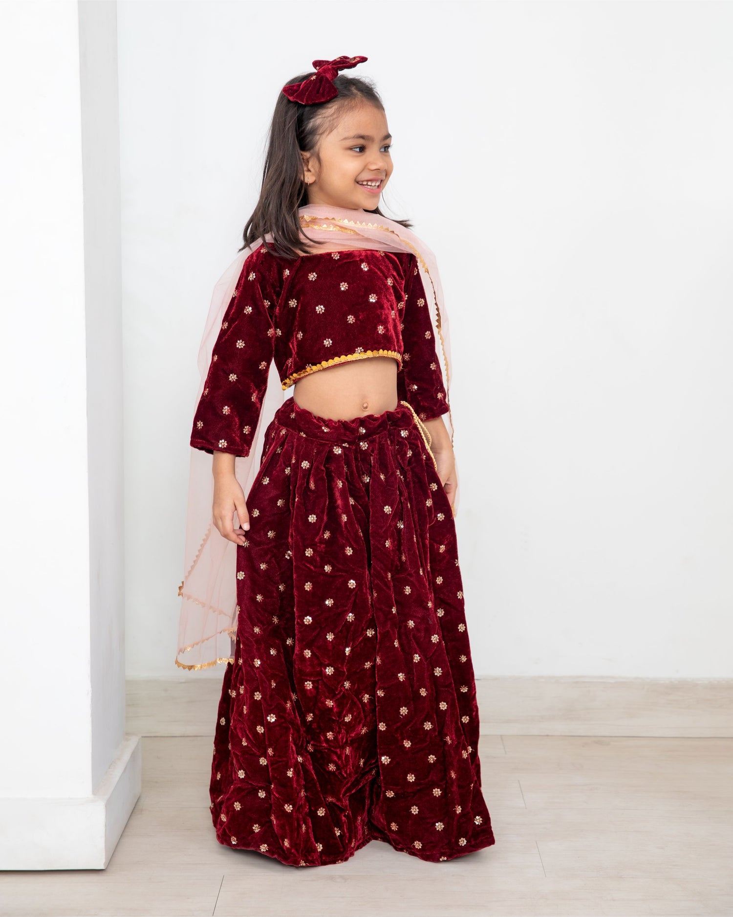 हैंड ब्लॉक प्रिंटेड लहंगा चोली