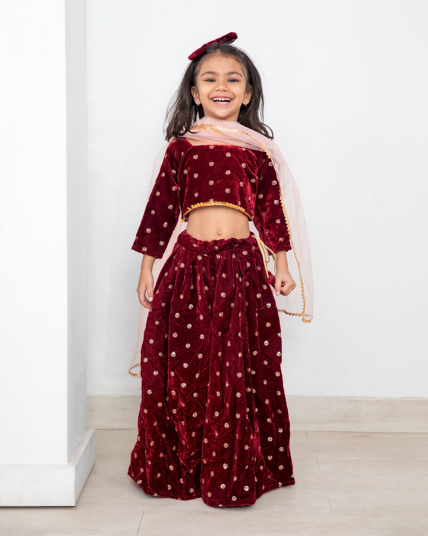 हैंड ब्लॉक प्रिंटेड लहंगा चोली