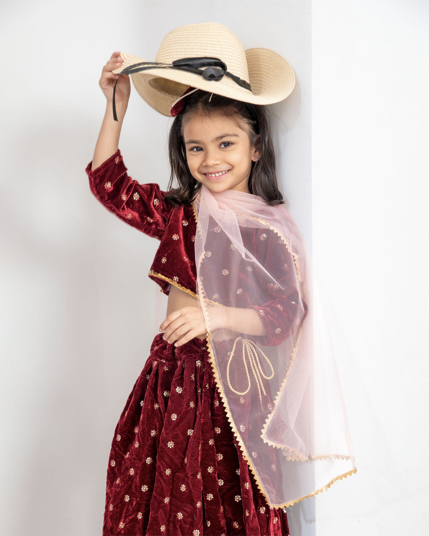 हैंड ब्लॉक प्रिंटेड लहंगा चोली