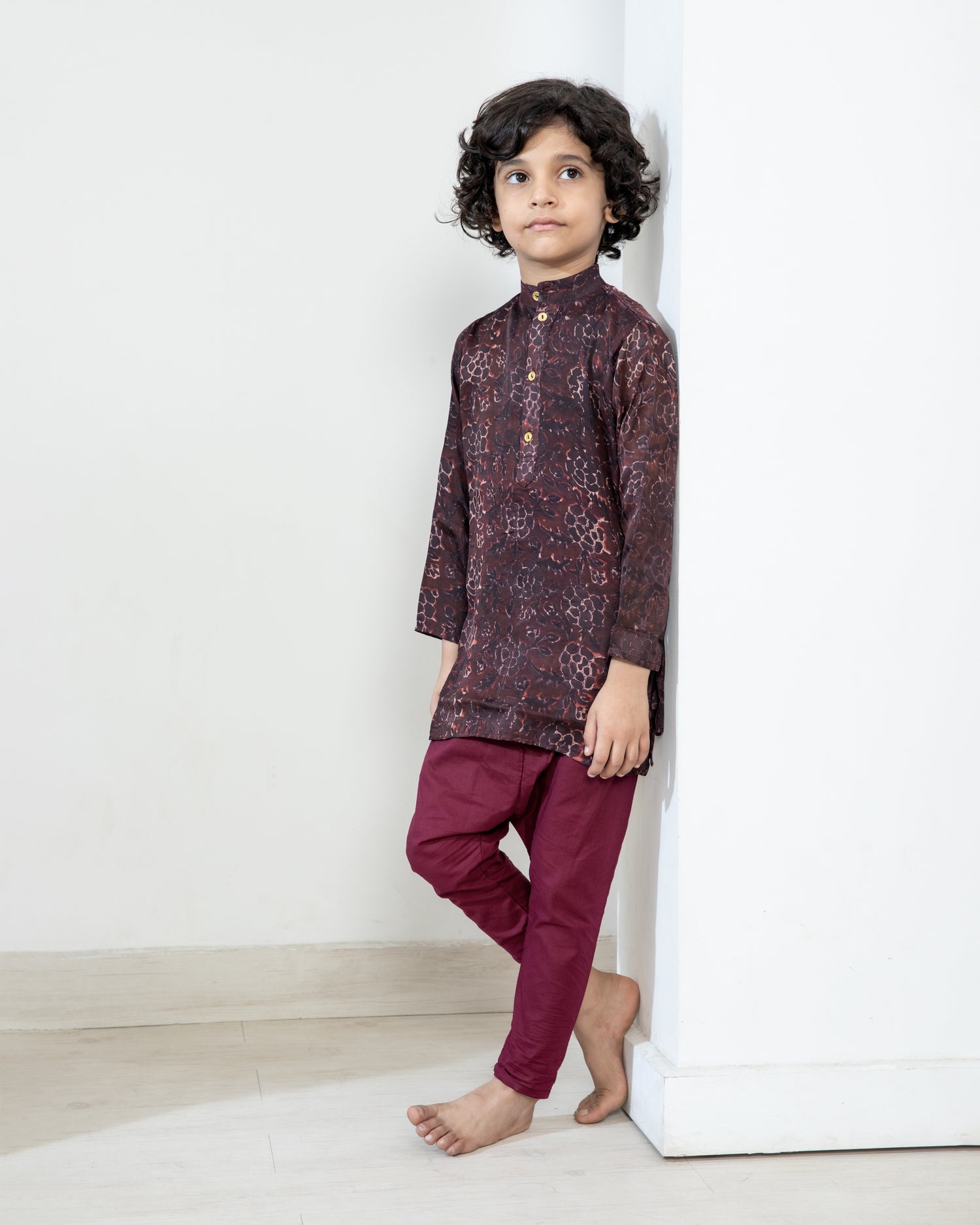 Little Nawab Floral Kurta Set