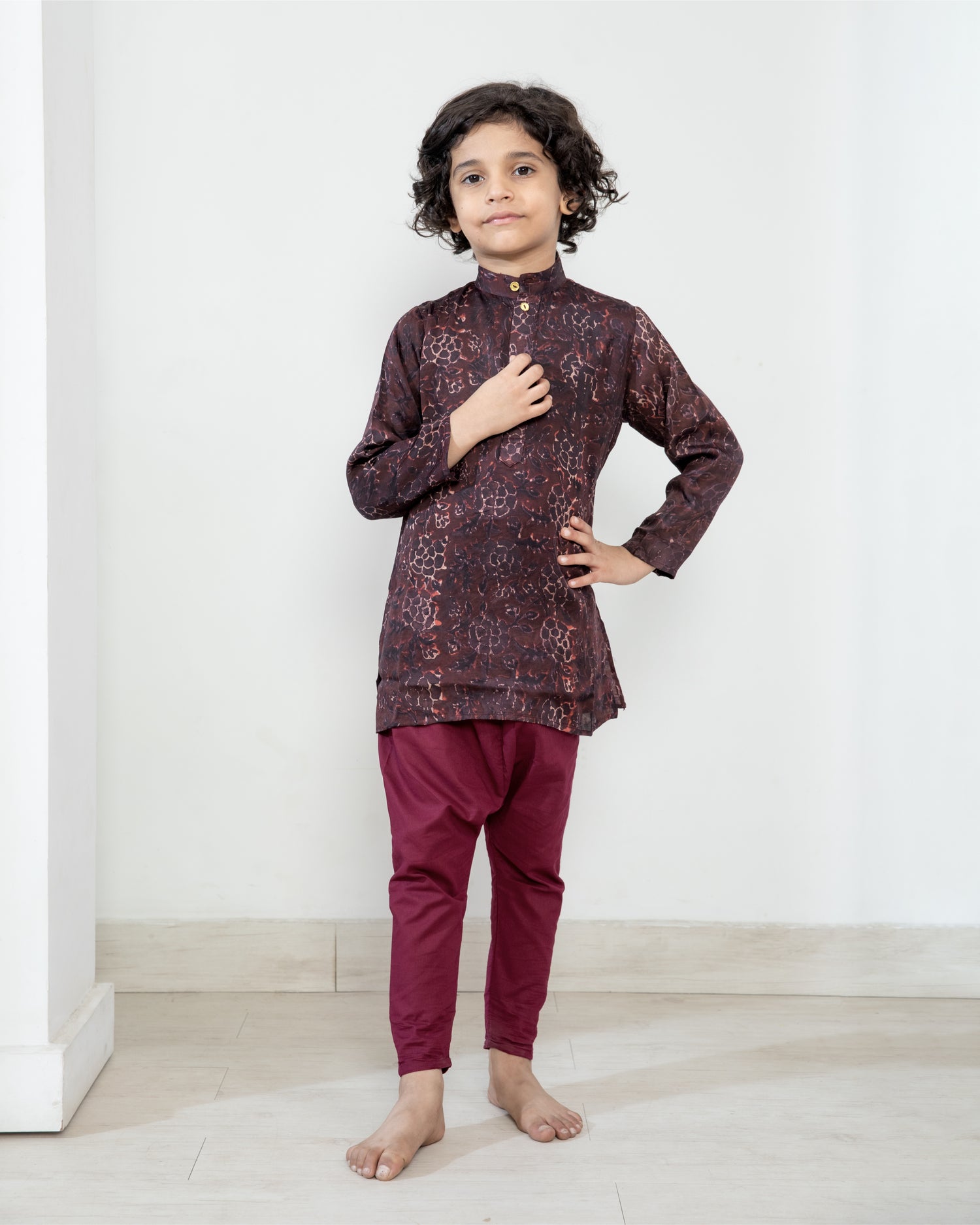 Little Nawab Floral Kurta Set