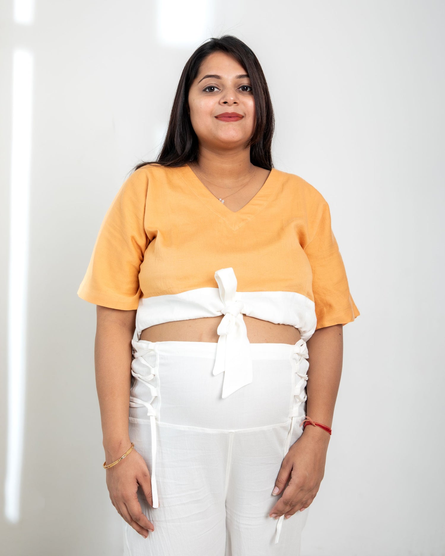 V-Neck Tie-up Maternity Top