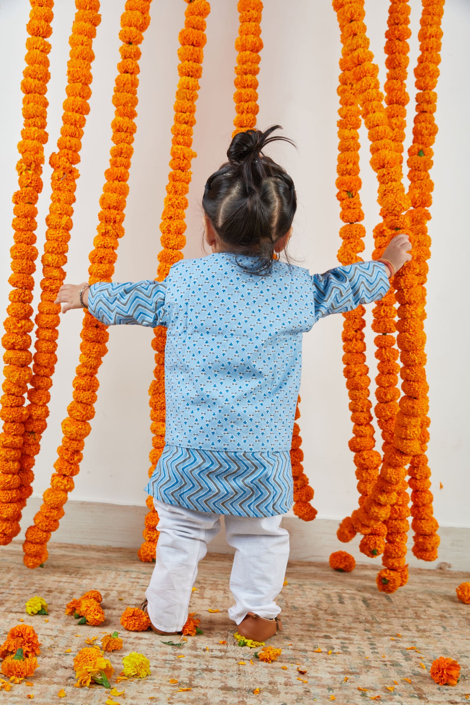 Bagru Inspired Nehru Jacket and Kurta Pajama Set