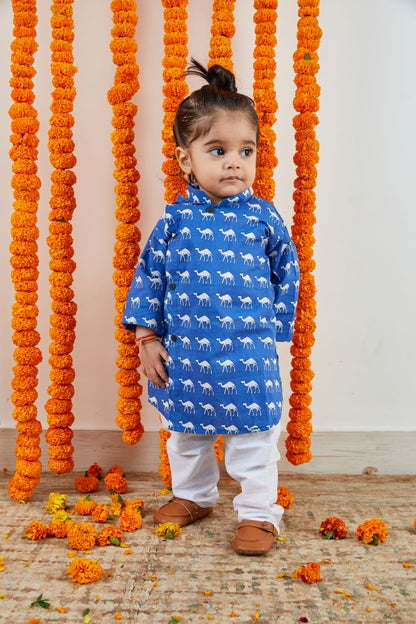 Camel Print Cotton Kurta Pajama