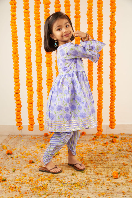 Floral Jaal Printed Kurta Dhoti