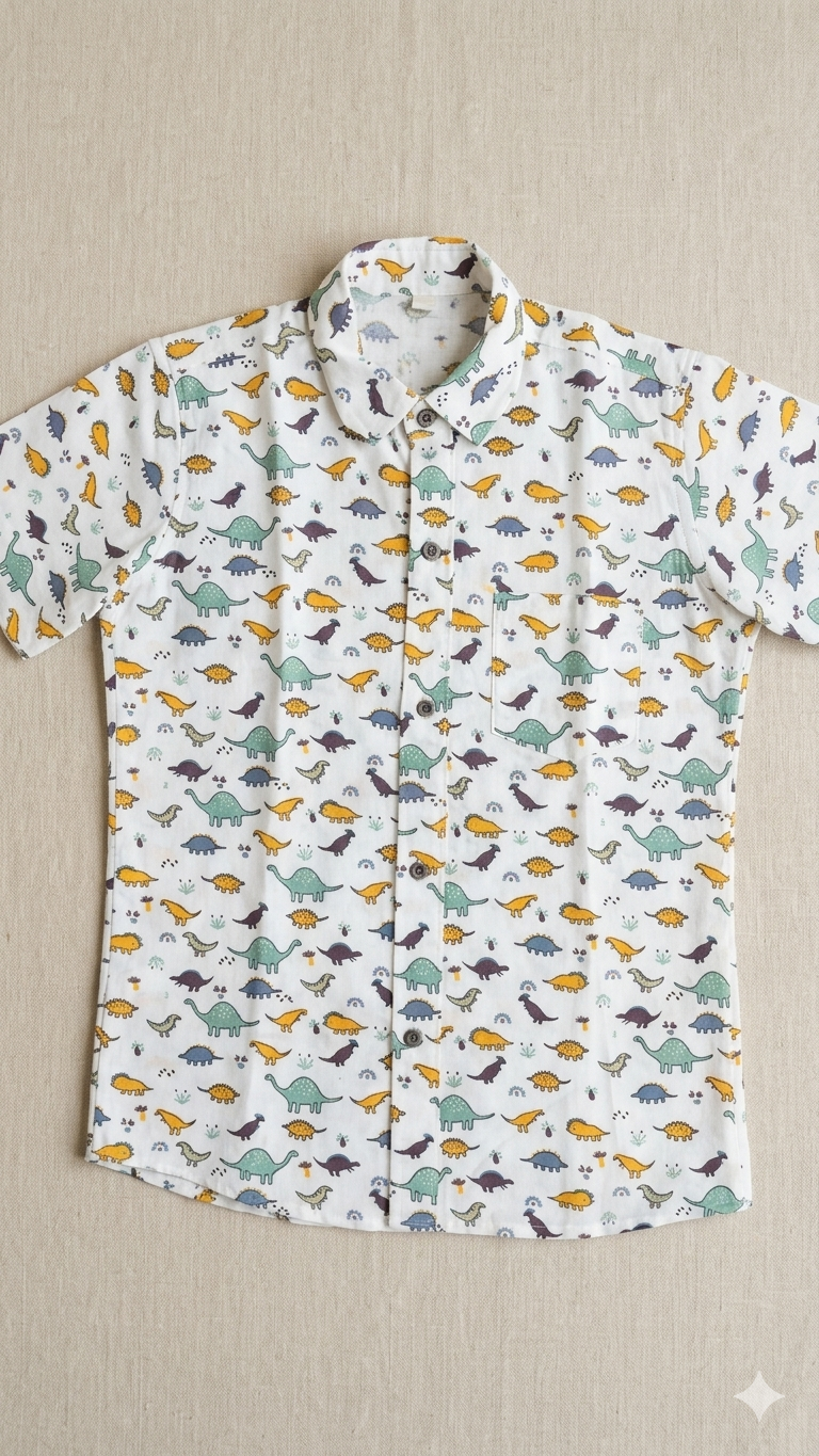 Dino World All-Over Print Short-Sleeve Shirt