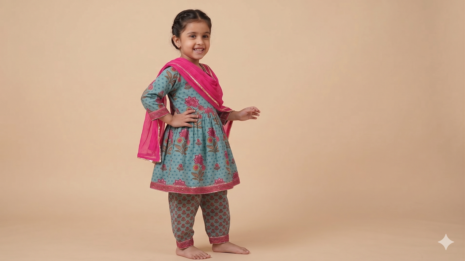 Blue Bloom Anarkali Salwar Set