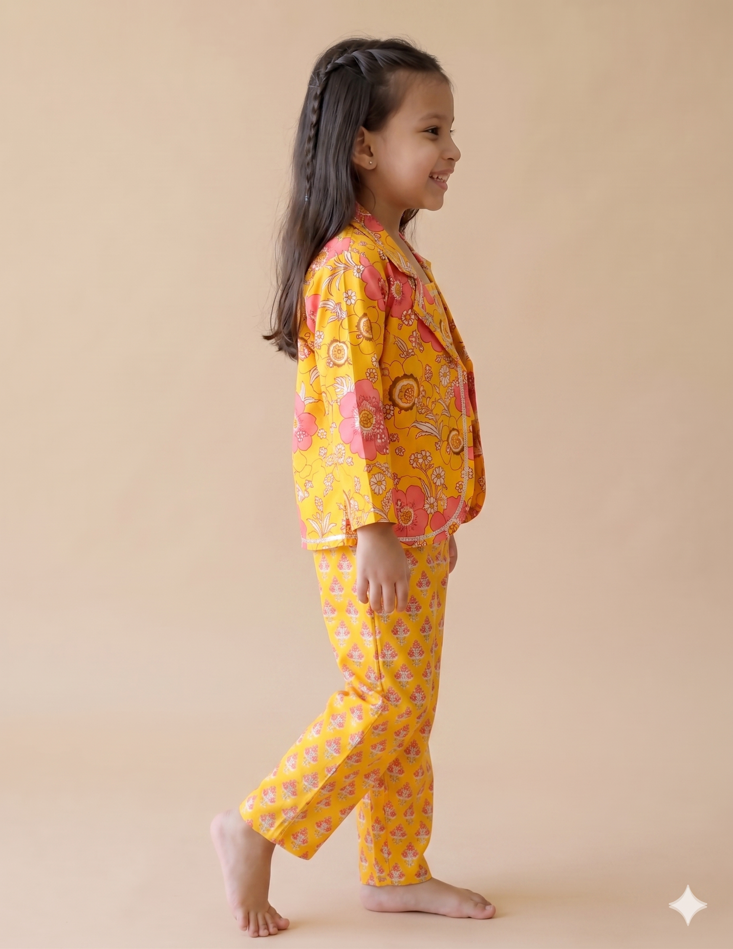 Mornings in Mustard Cotton Three Piece Coord Set