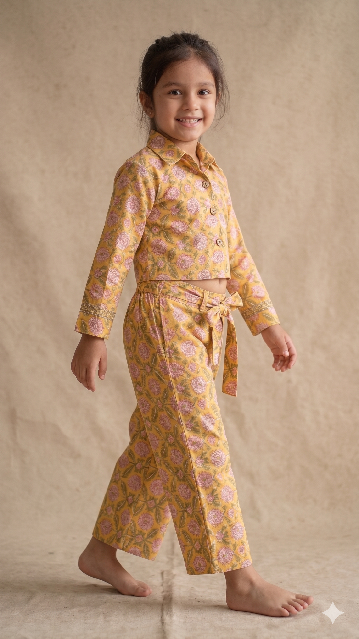 Summer Cropped Shirt Coord Set