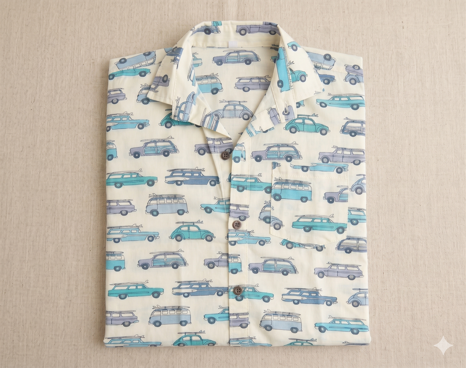 Vintage Surf Wagon All-Over Print Short-Sleeve Shirt