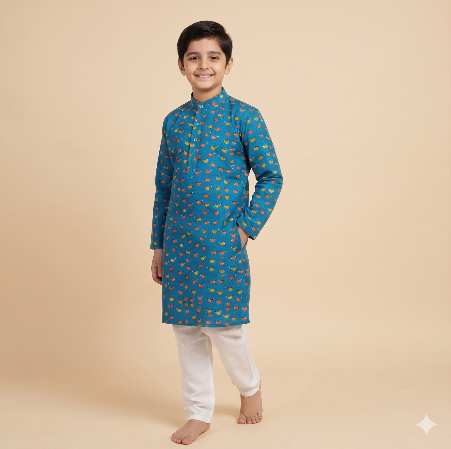 Chidiya Udd — Bird Print Kurta Pajama Set for Boys