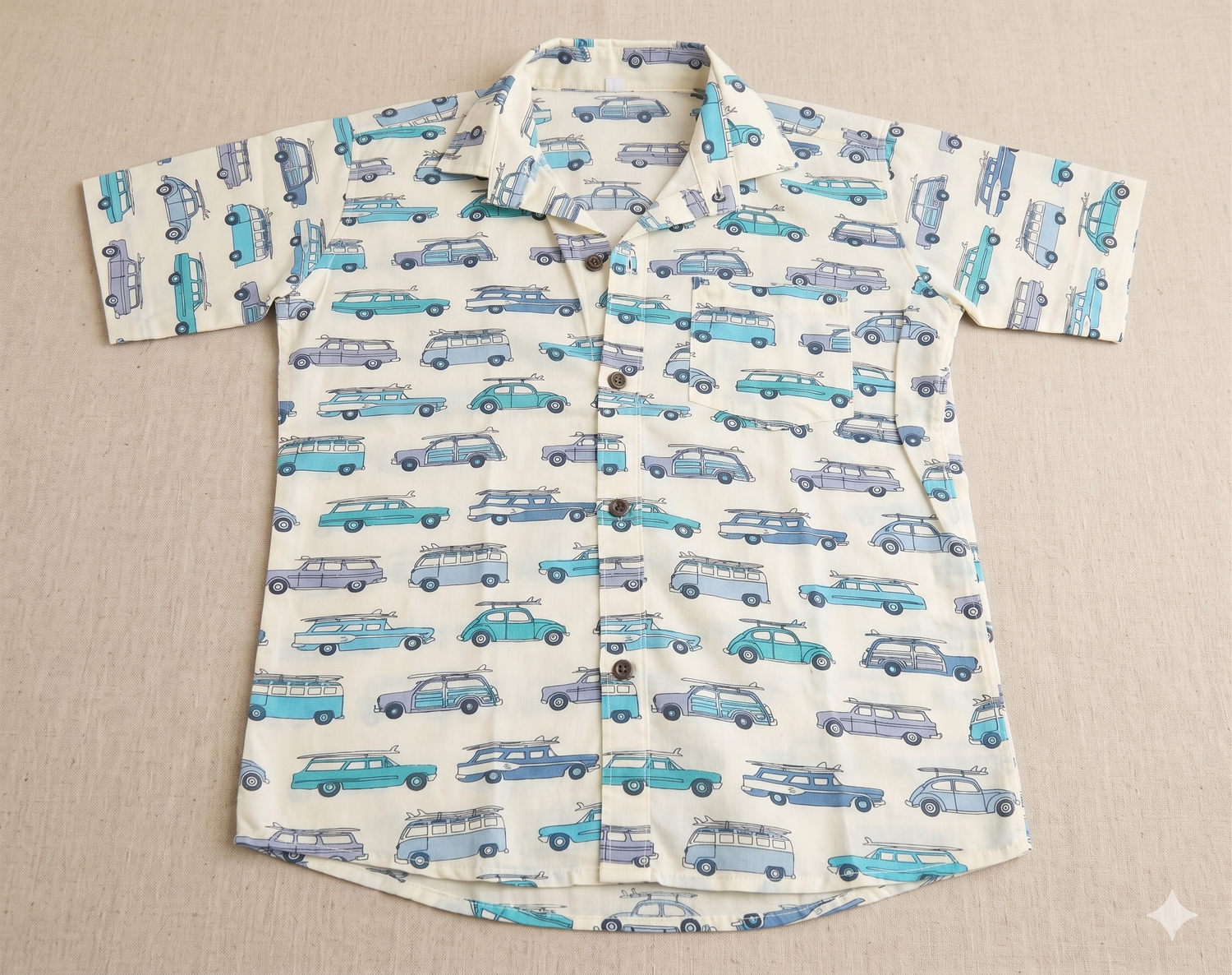 Vintage Surf Wagon All-Over Print Short-Sleeve Shirt