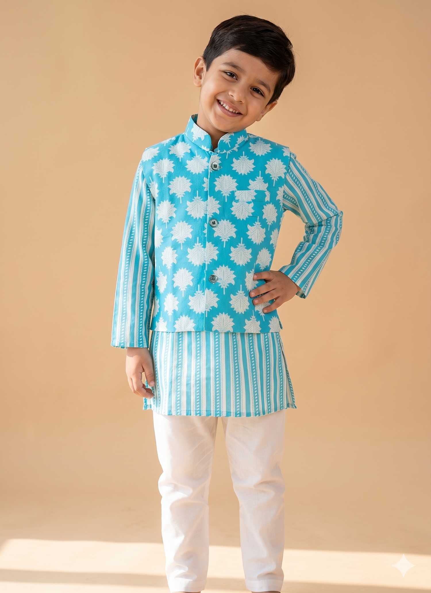 Lotus Jacket with Coordinating Kurta & Pajama