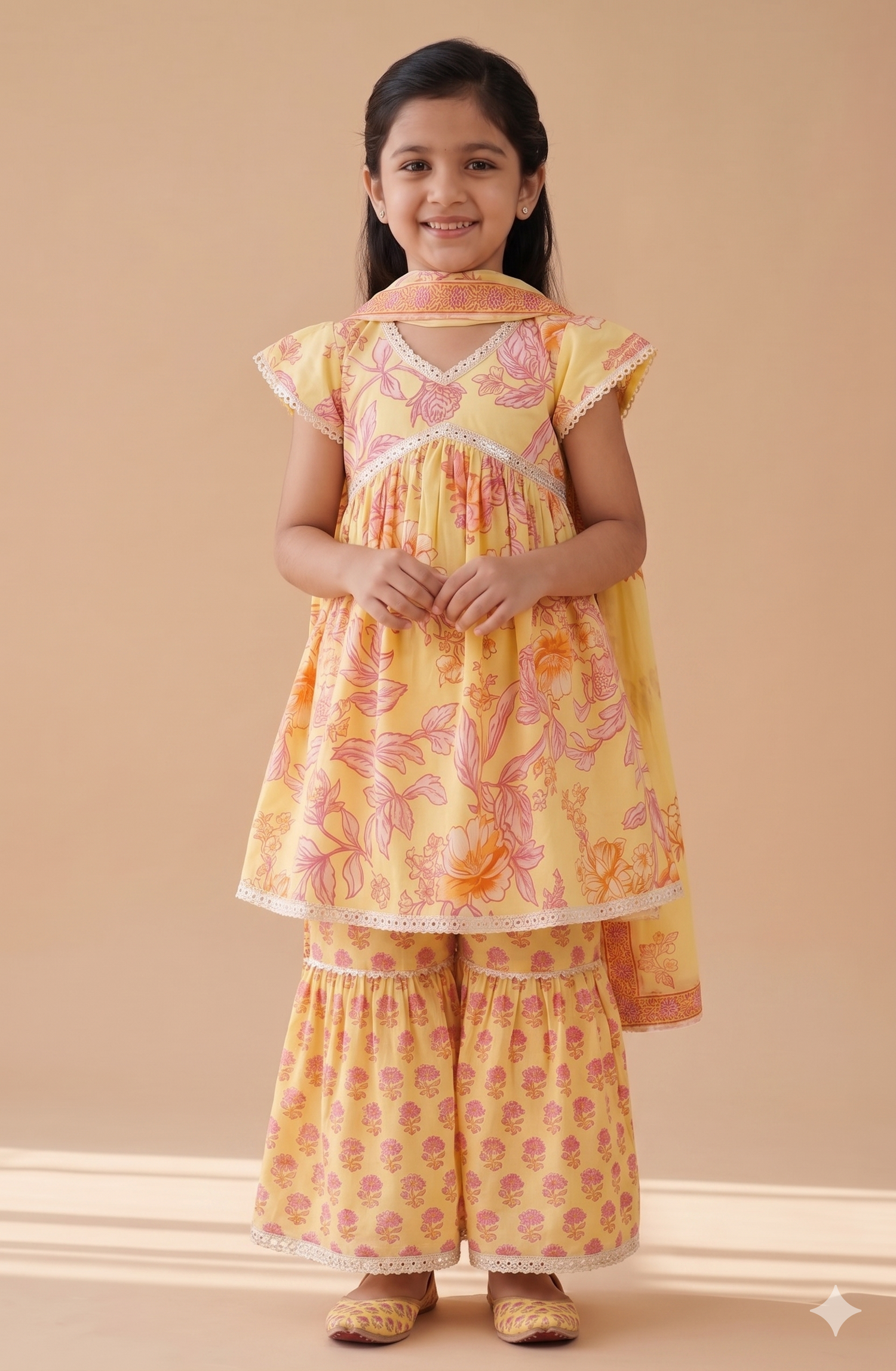 Pili Rasam Kurta Sharara Set with Dupatta