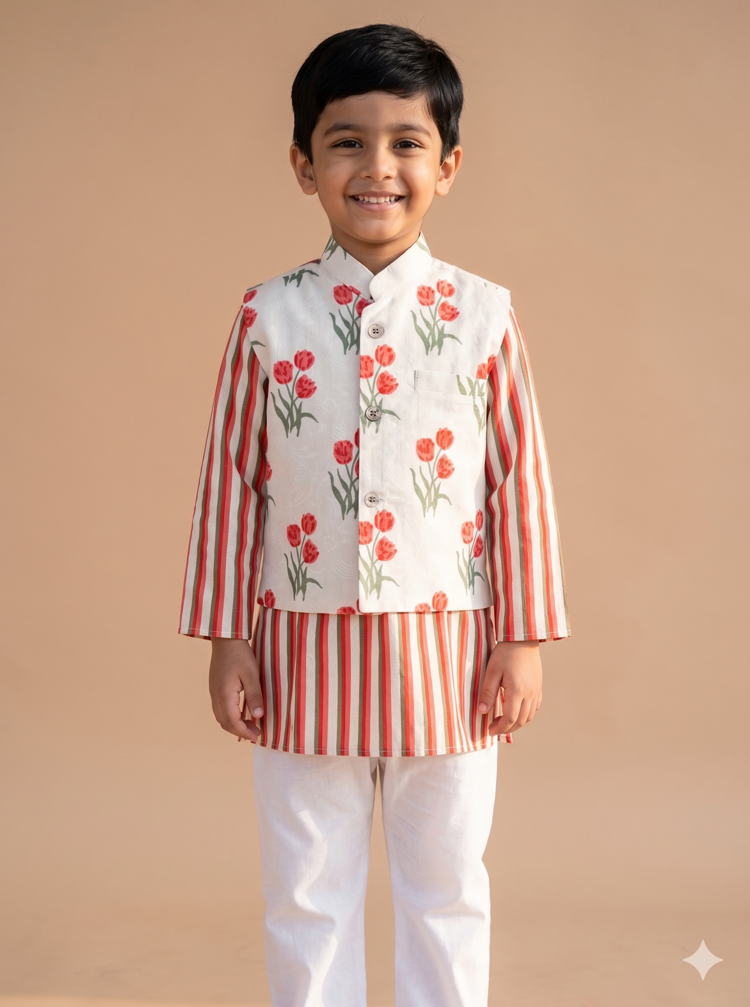 Tulip Bloom Jacket Kurta Set