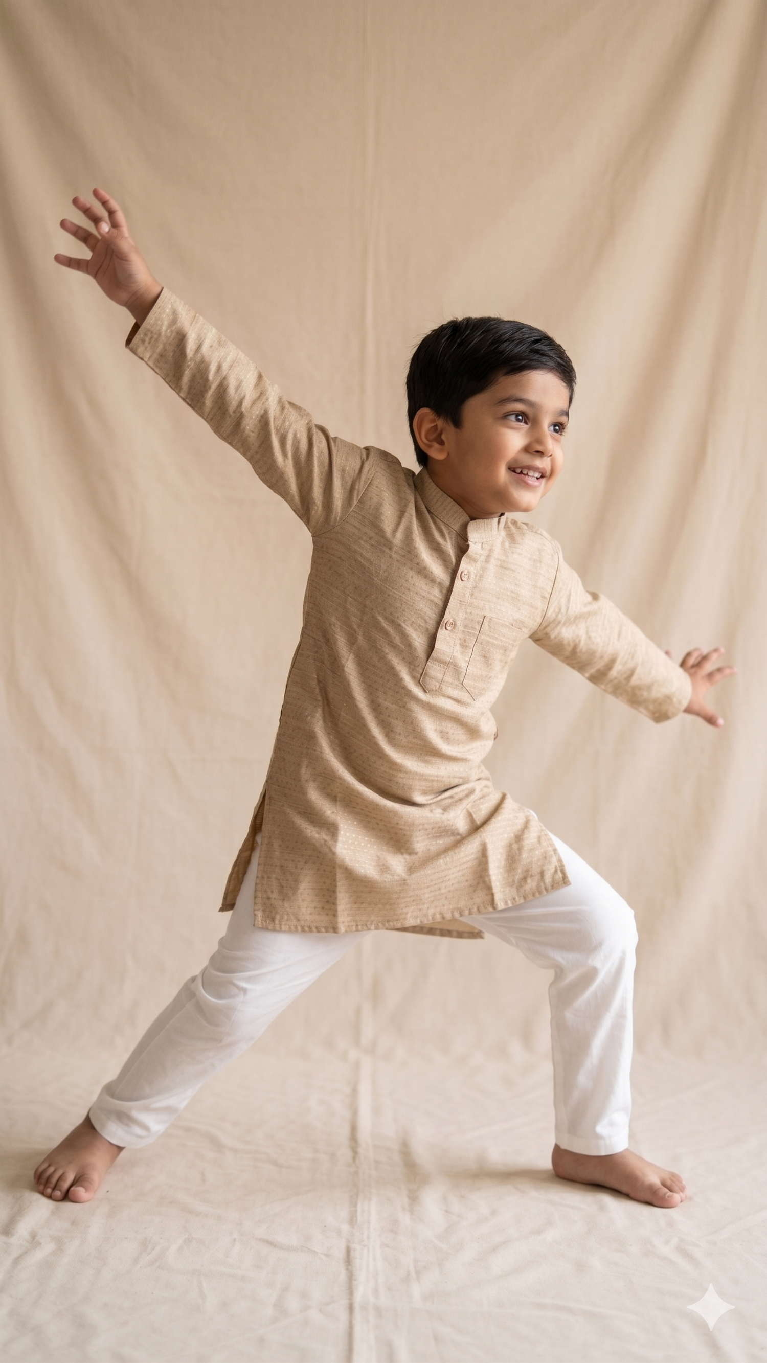 Woven Silk Kurta with Cotton Pyjama Set