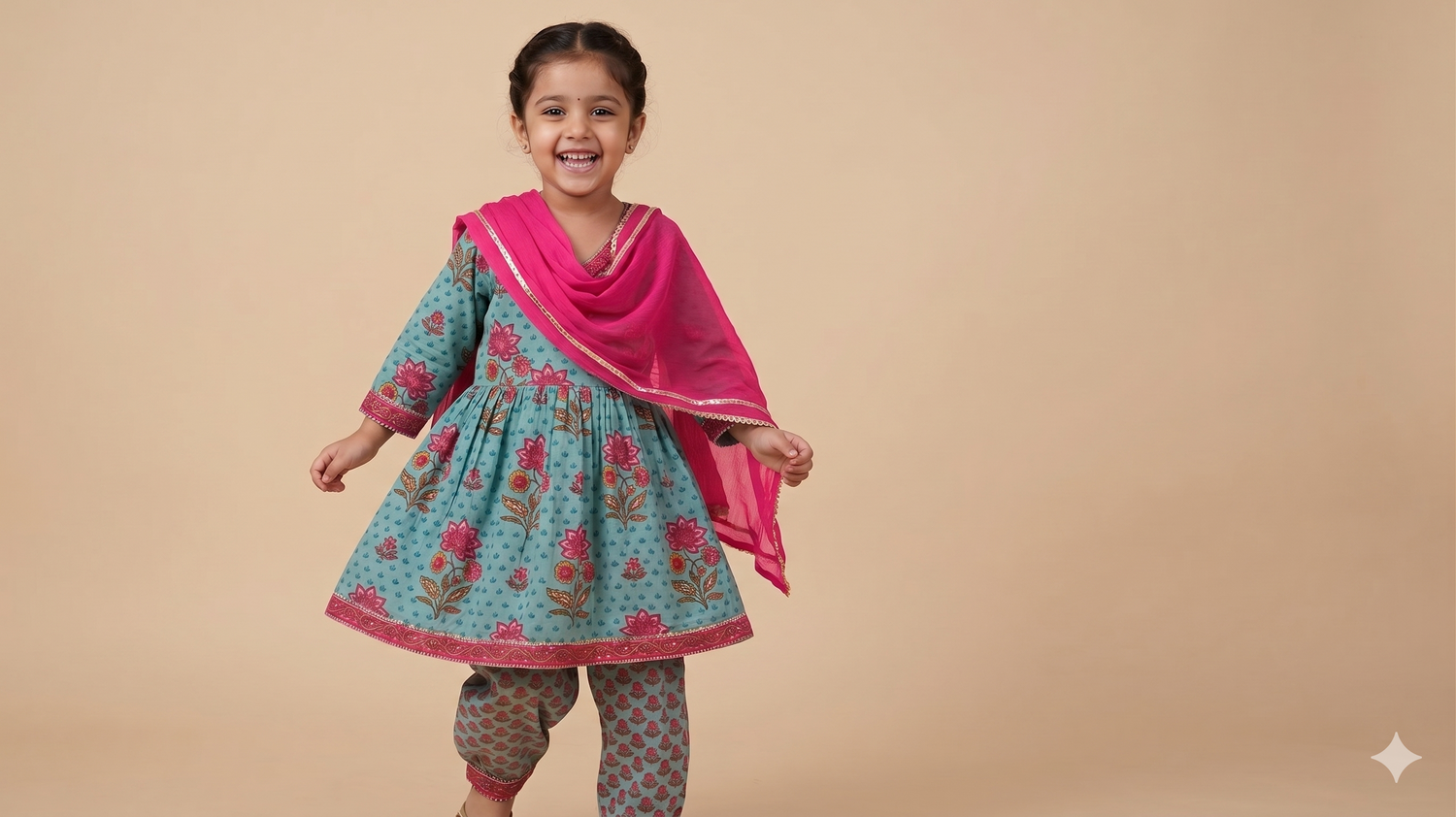 Blue Bloom Anarkali Salwar Set