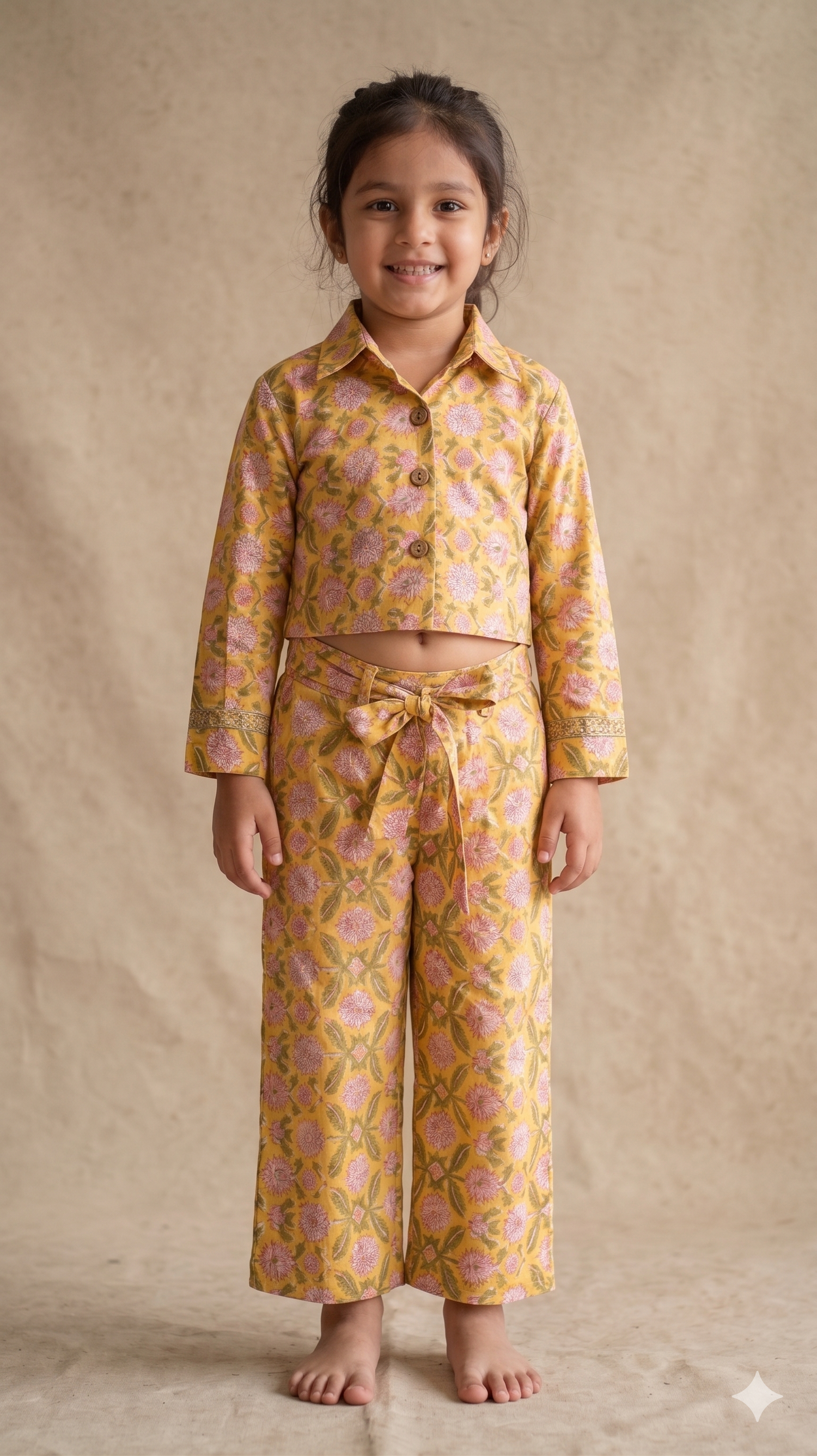 Summer Cropped Shirt Coord Set