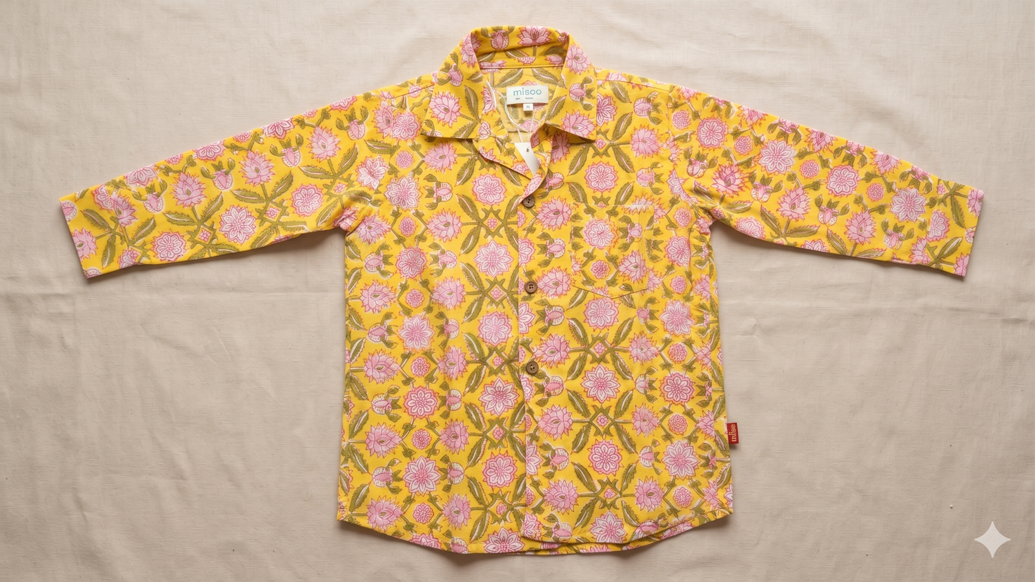 Block Print Floral Jaal Full-Sleeve Shirt