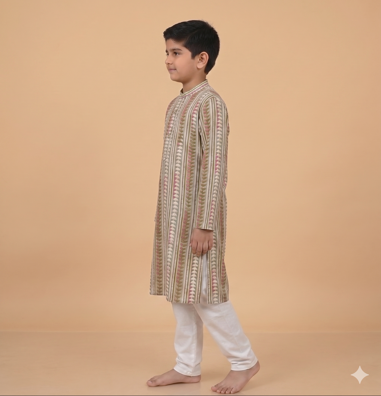 Baagh Stripe Handblock Kurta Set