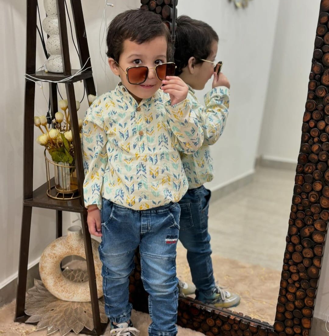 हैंड ब्लॉक प्रिंटेड शर्ट