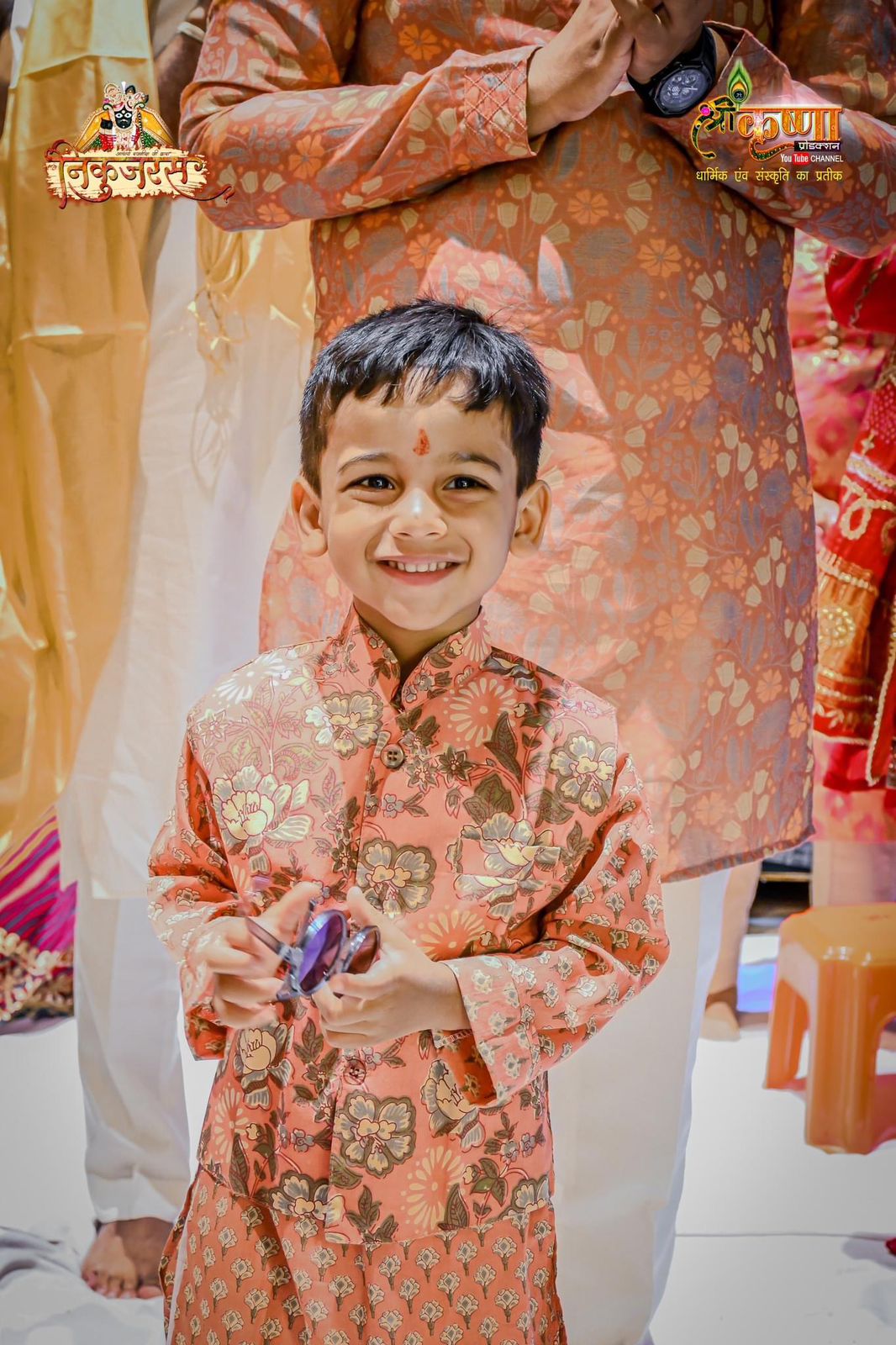 Phool Print Jacket with Kurta & Pajama