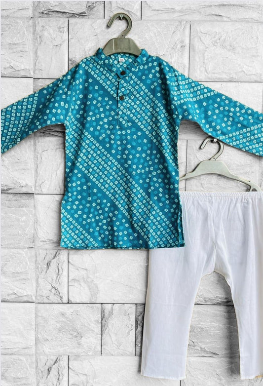 Baandhani Inspired Cotton Kurta Pajama