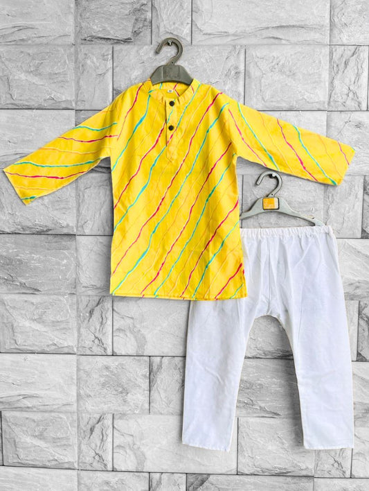 Lehariya Inspired Cotton Kurta Pajama