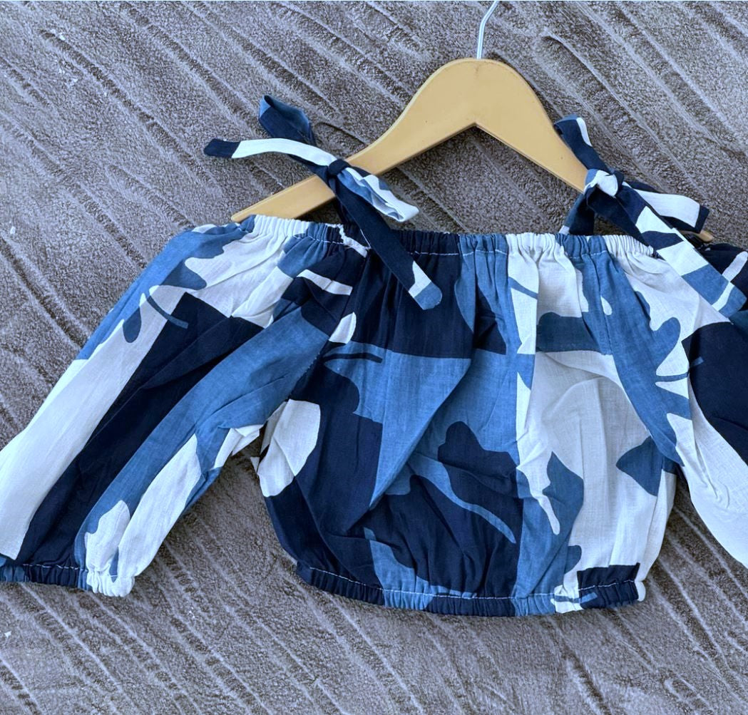 Blue Oasis Off-Shoulder Top & Pants Set