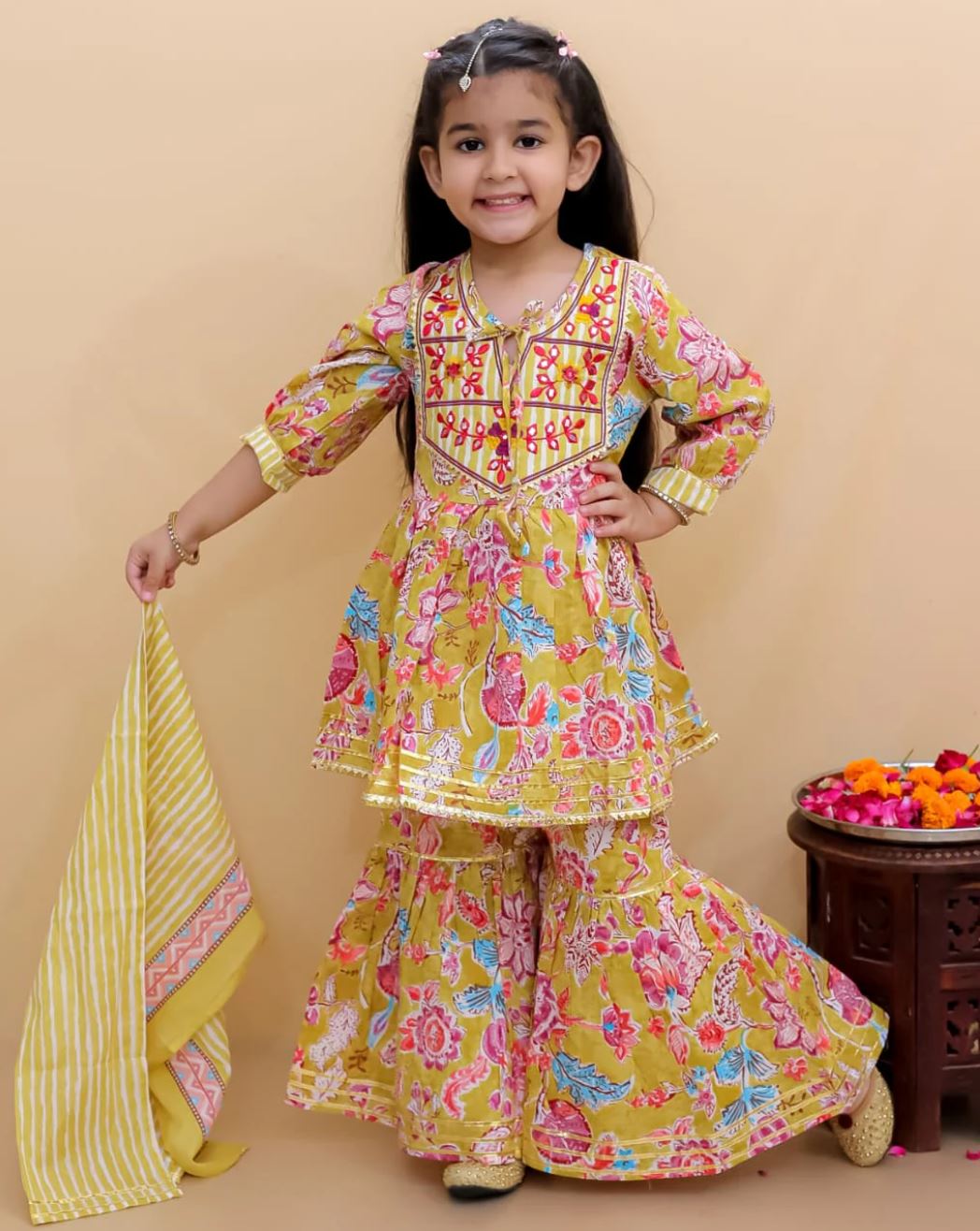 Golden Harvest Kurta Sharara Set