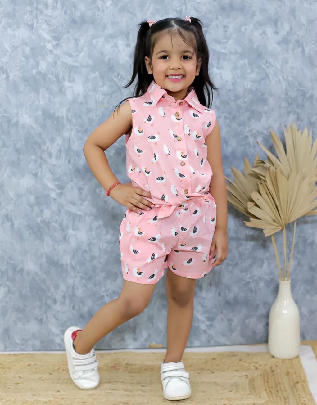 Birdsong Bliss Knot-Shirt & Shorts Co-ord Set