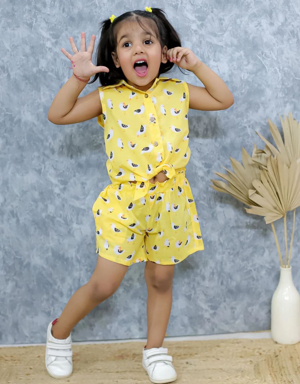 Birdsong Bliss Knot-Shirt & Shorts Co-ord Set