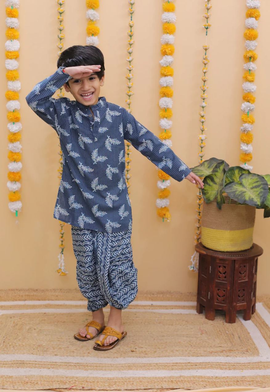 Feather Kurta Dhoti Set